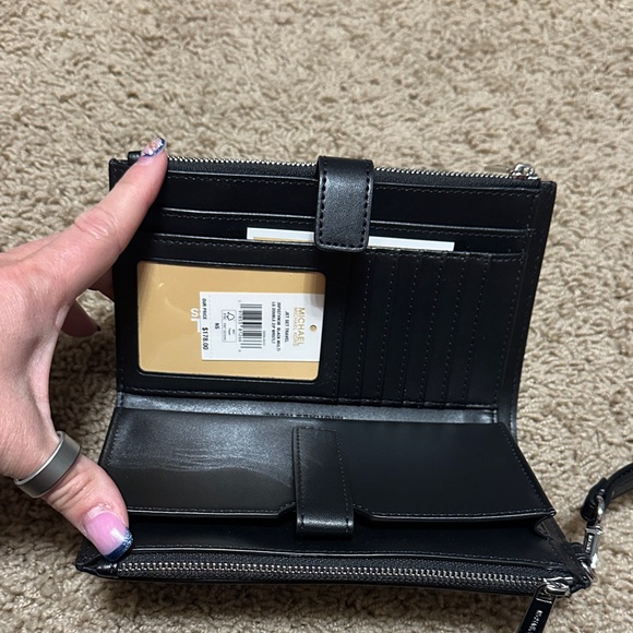 Michael Kors Monogram Black and Gray Wristlet